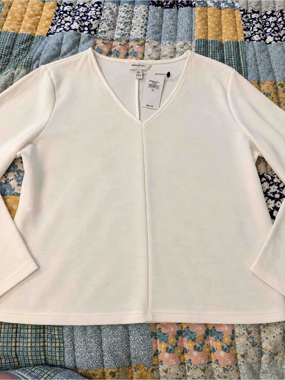 Banana Republic Long Sleeve Top in White XXL NWT